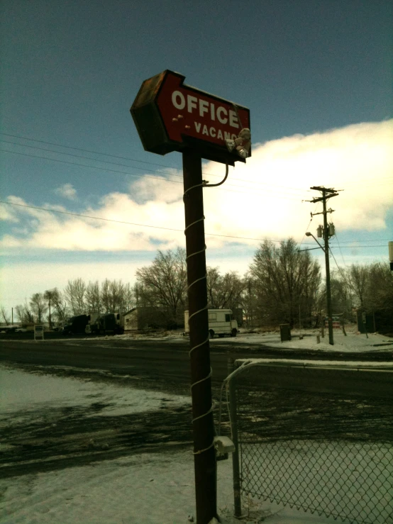 this is an image of a street sign on a post