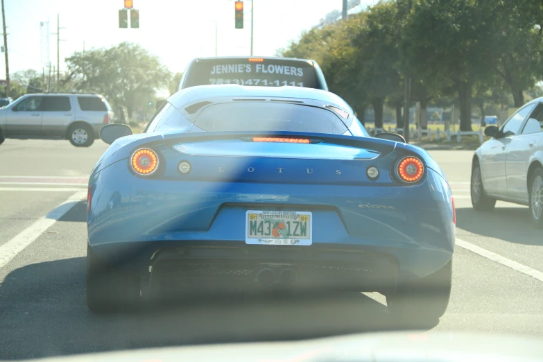 a car that is stopped at the stoplight