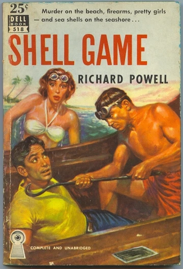 the front cover of a novel called shell game