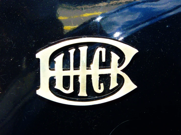 the emblem for an automobile is shown on the hood