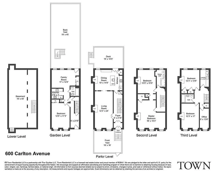 the town homes floor plan is shown