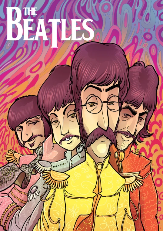 an image of the beatles cartoon with a beard