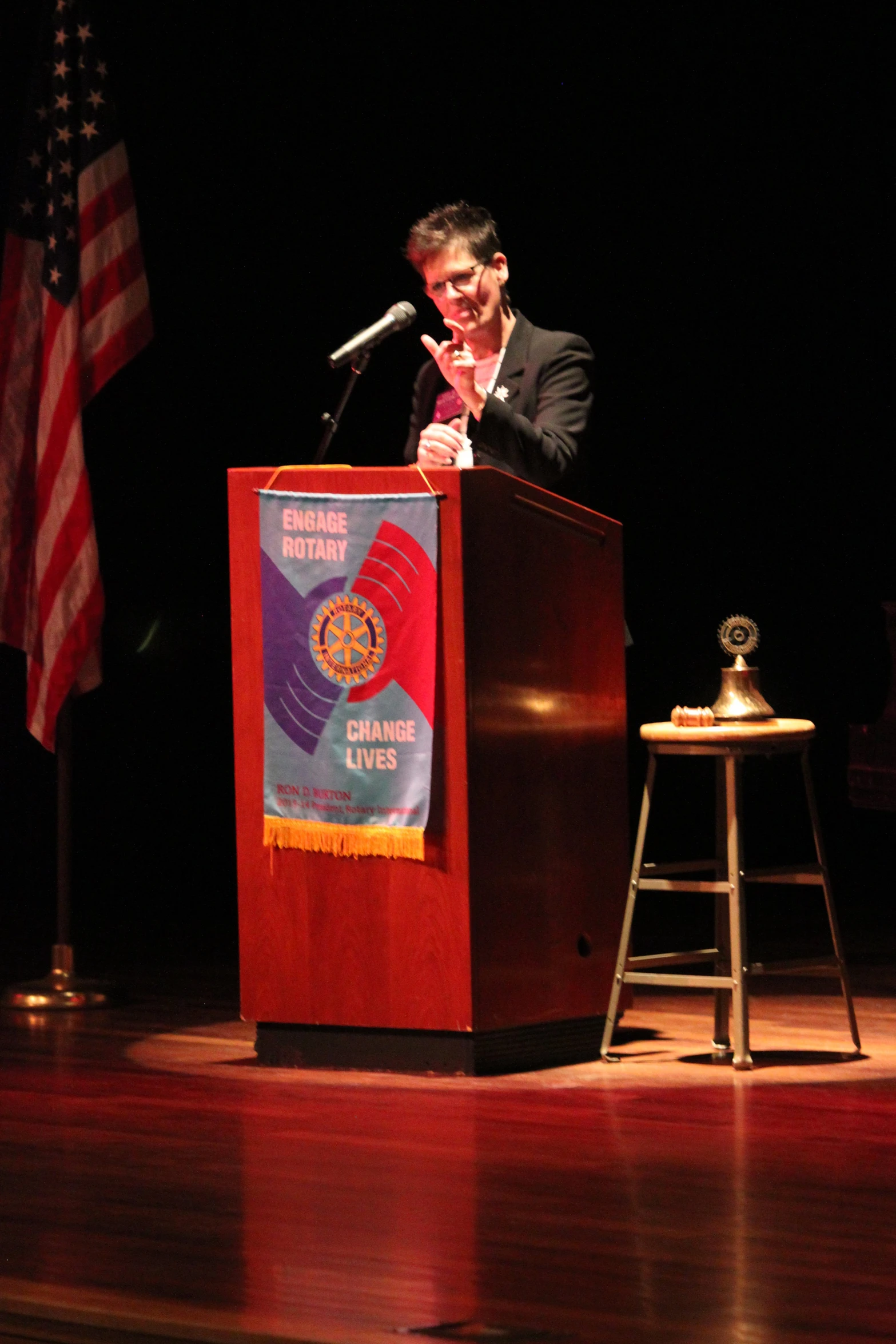 a person at a podium giving a speech