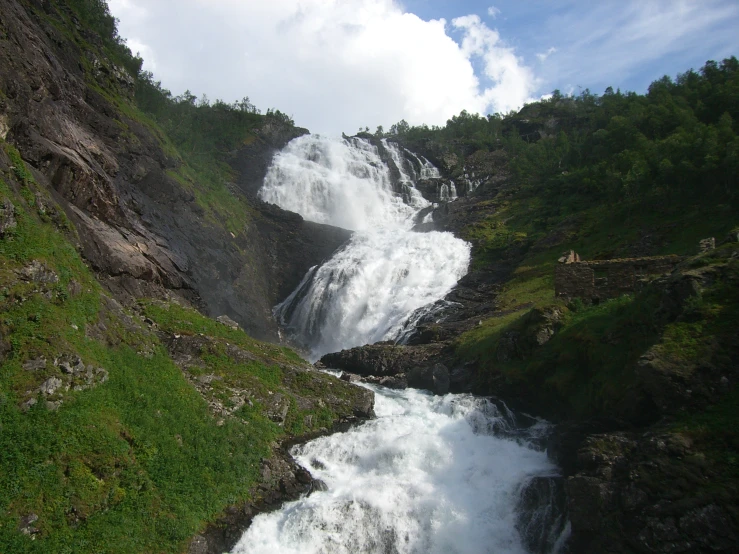 a view of the waterfall and surrounding waterfall