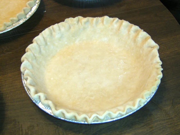 the pie crust is ready to be baked