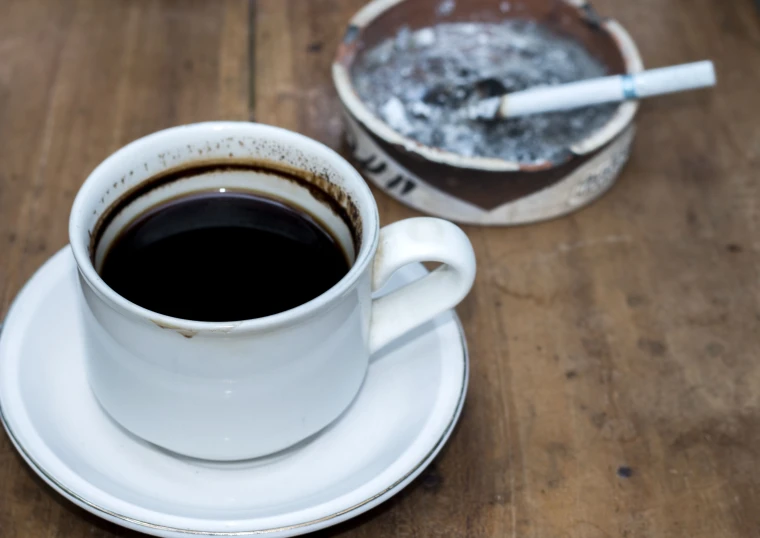 a cup and saucer that is sitting on the table