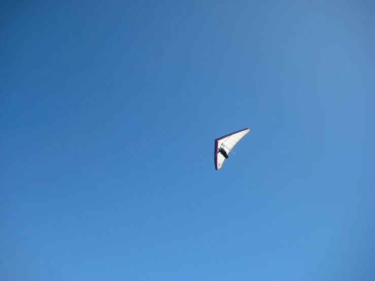 a man flying a kite in the blue sky