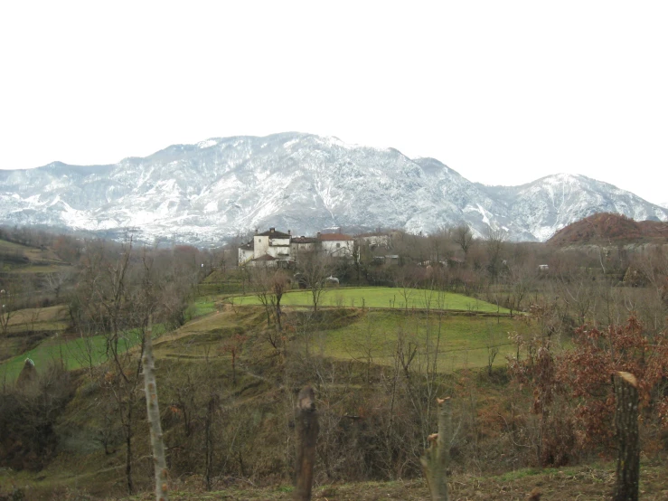 a home surrounded by trees on a hill top