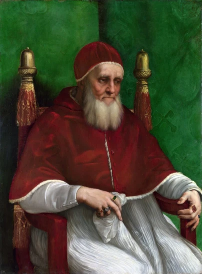 a painting of a man in a red outfit with a beard