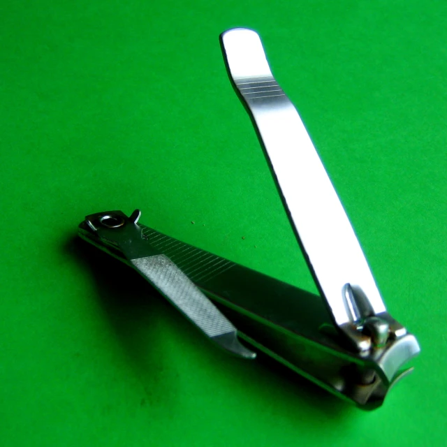 closeup of the inside of an open scissors blade