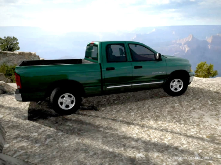 a truck parked on top of a hill