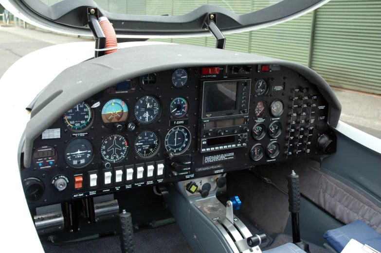 the view from inside of a jumbo jet, looking into cockpit and back