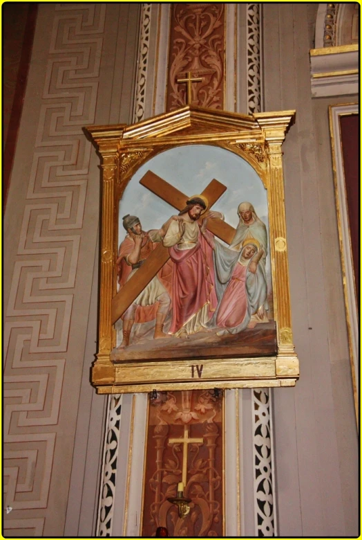 the paintings of jesus with three other angels on it