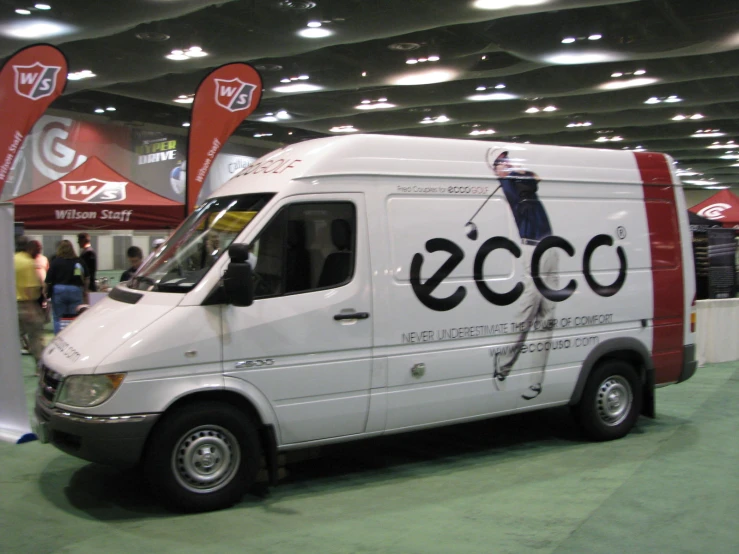 a white van with an advertit on the side