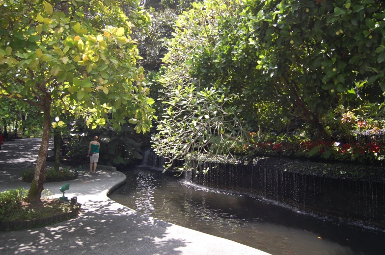 a young person standing on the edge of a river