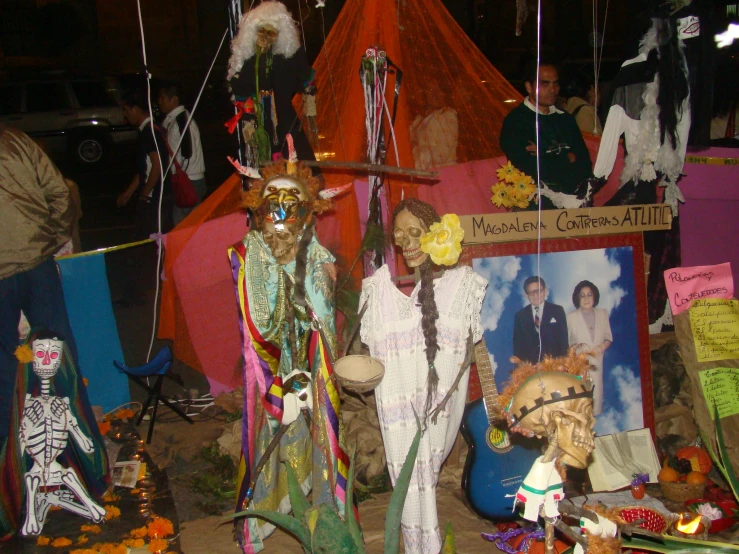 the mexican carnival has been decorated with costumes