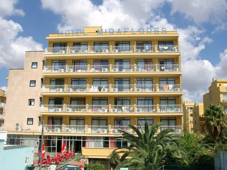 a el building with balconies and balconies on the sides