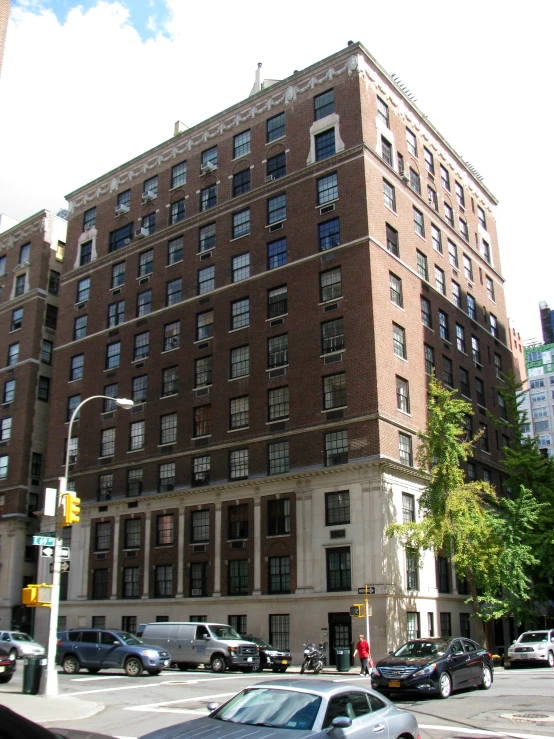 an old building is near the city street