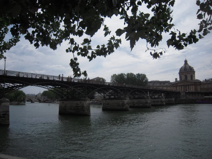 a long bridge over a body of water