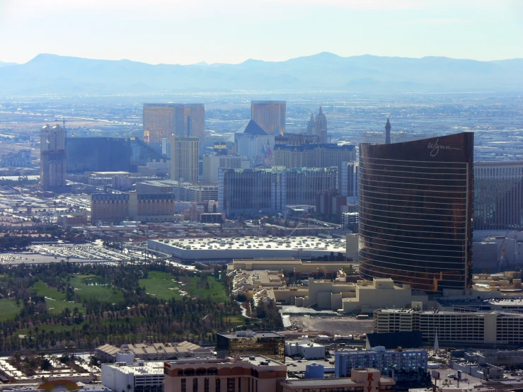 there is a view of a city with mountains in the background