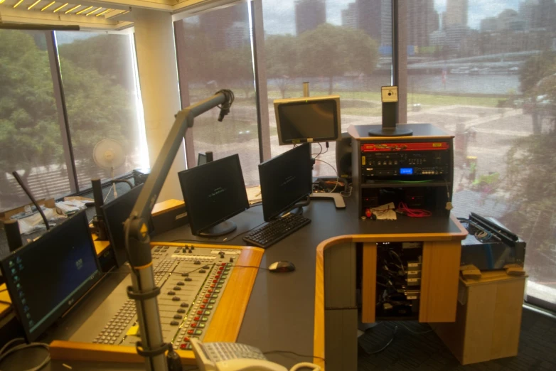 electronics equipment and other electrical equipment on a desk