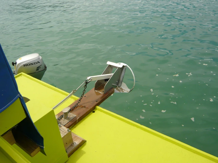 the view of a water craft in a body of water from a boat