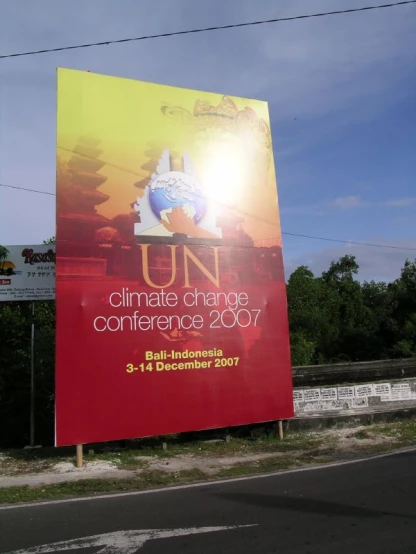 an advertit advertises the upcoming un climate change conference