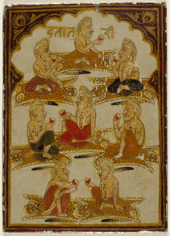 an illustration of women enjoying tea while seated around a fountain