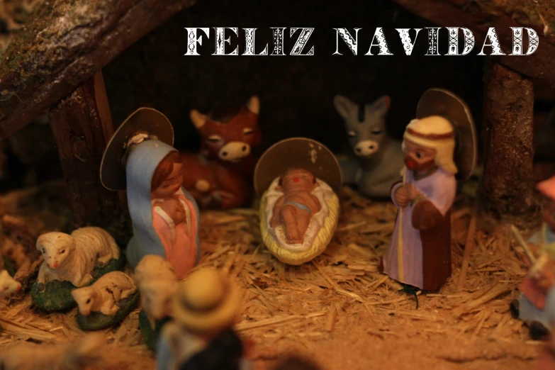 nativity scene displayed in front of a nativity scene