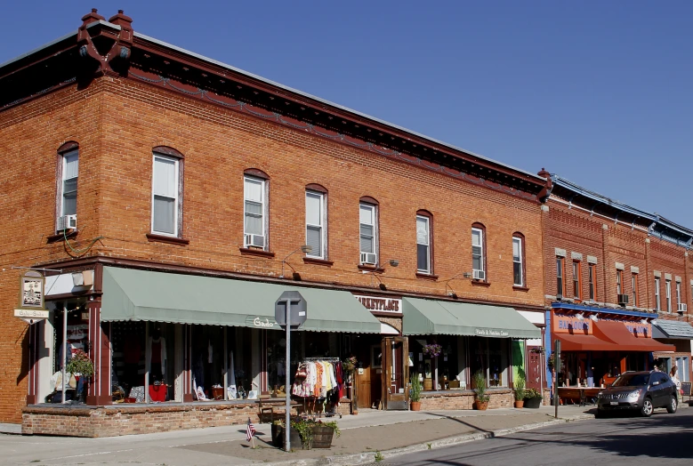 this is a commercial building in the middle of the street