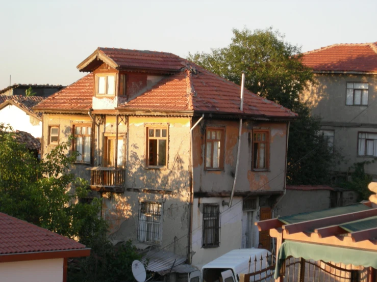 an old town with many buildings and windows