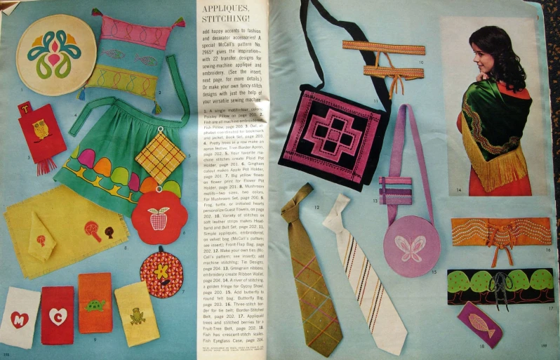 an open magazine showing decorative items for the fashion