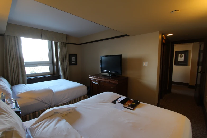 a el room is pictured with two beds