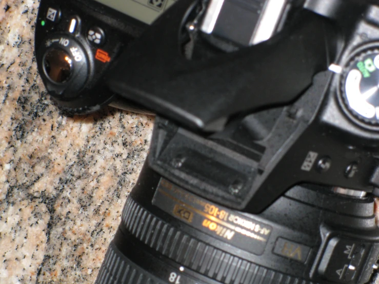 a camera on a table with an interesting view mirror