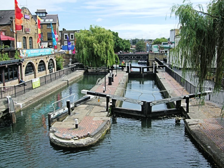 the docks are in very low water on the city