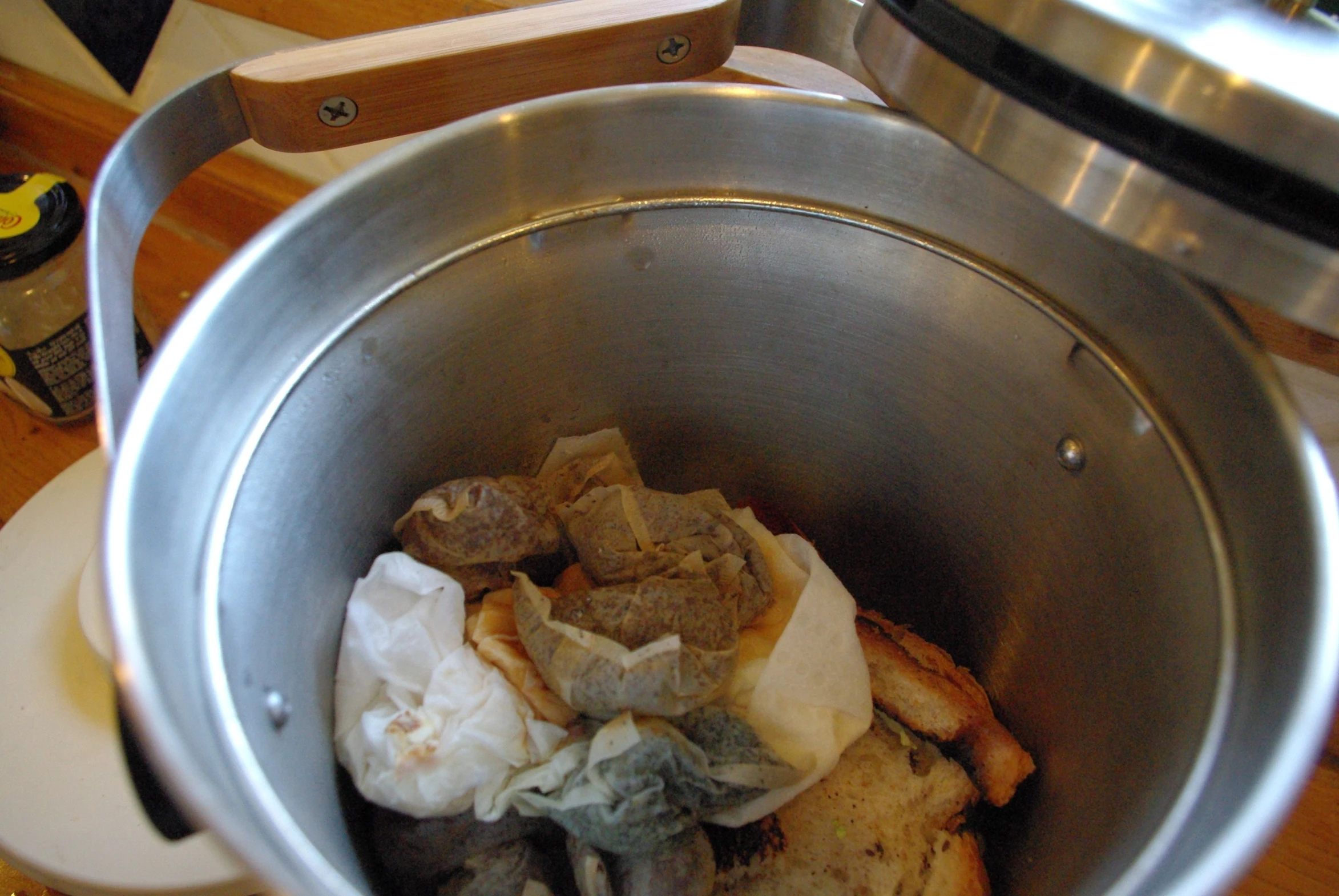 a bowl is full of chopped up food