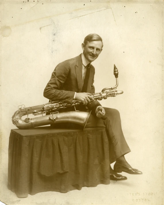 a vintage po of a man with two pipes