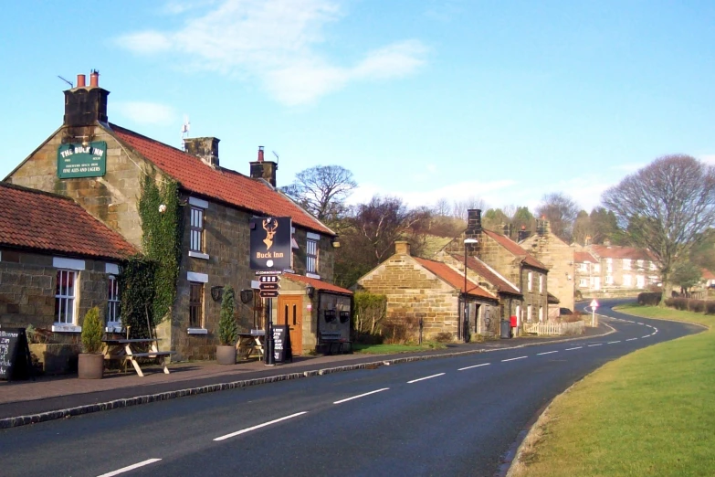 a country side street in an historic town