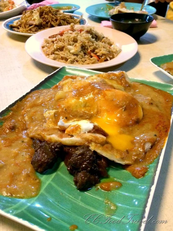 a plate filled with various types of foods