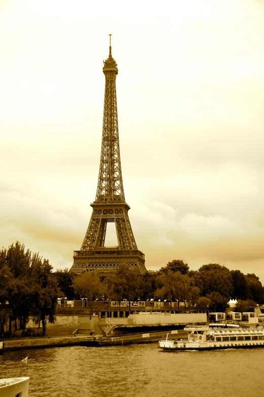 a black and white po of the eiffel tower