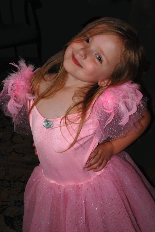 a little girl dressed up like a princess