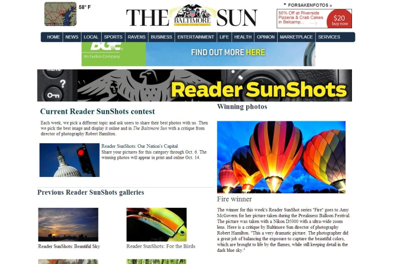 the sun magazine homepage design