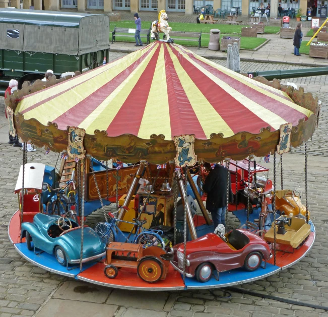 an antique carousel at a carnival ride