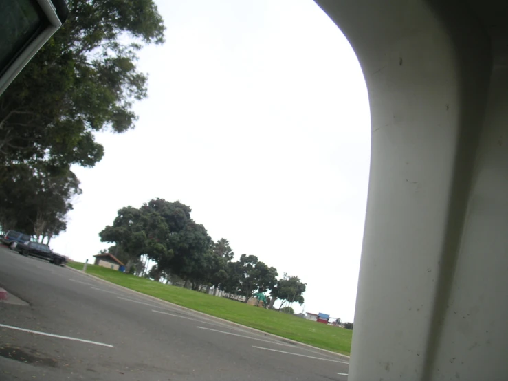 the view looking from a vehicle into a road