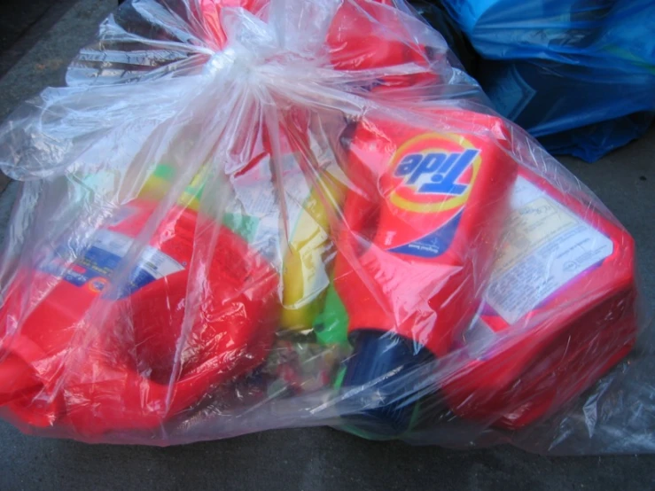 there are a lot of plastic bags with different colors