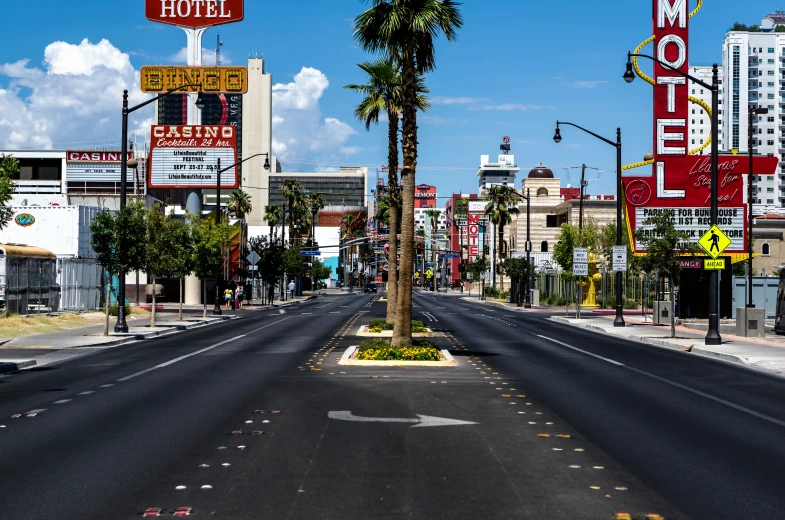 a street scene looking down the center of town