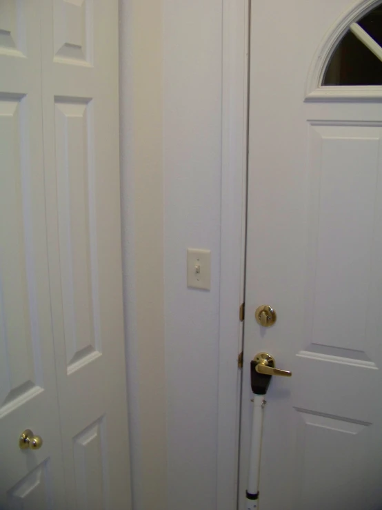the back of a door is shown open