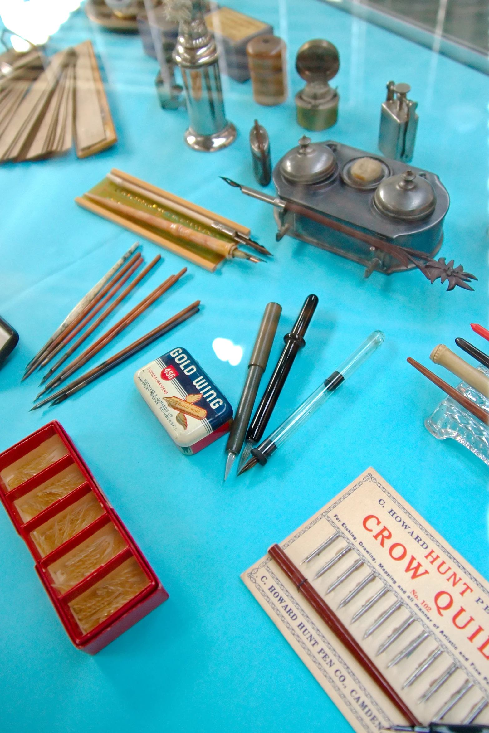 a variety of items are displayed on a table