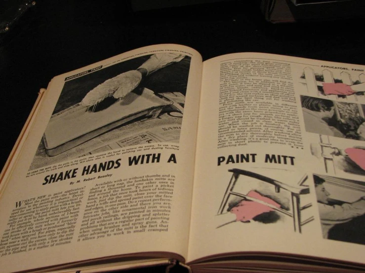 pages of a book showing different pictures of a woman working on an art project