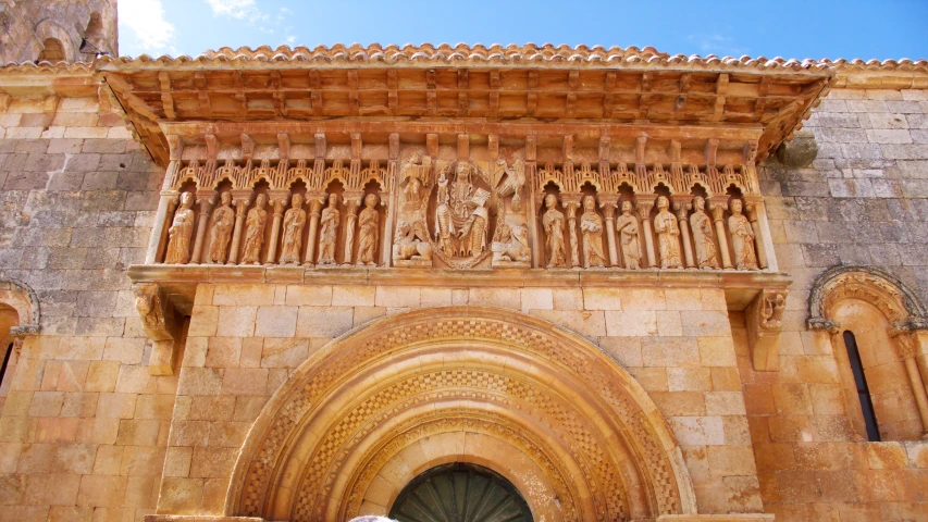 the beautiful stonework architecture features intricate carvings